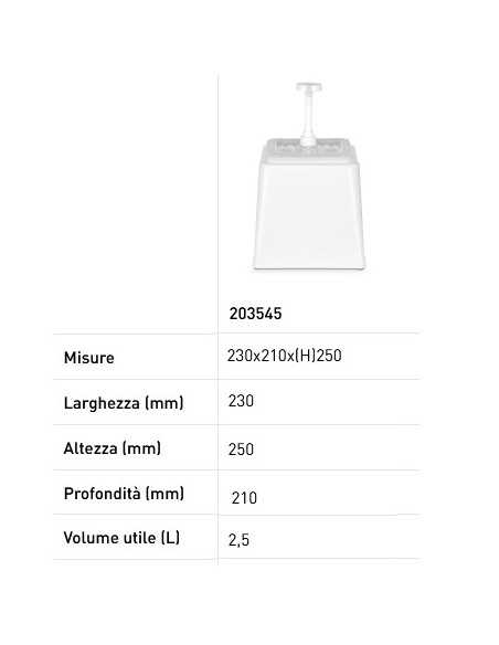 Dispenser 2.5 litre with 20 ml dosage white colour Dispenser 2.5 litre with 20 ml dosage white colour