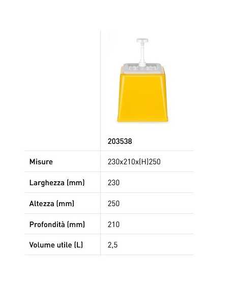 Dispenser 2.5 liter with 20 ml dosage yellow color