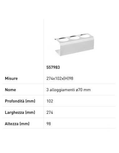 Dispenser holder - For dispenser Ø mm 70 - 3...