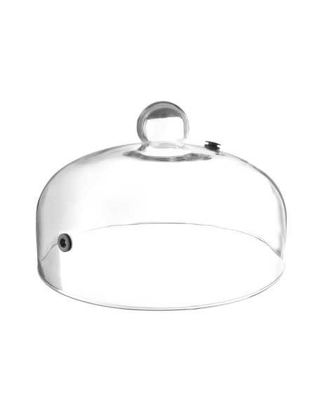 Campana di vetro per piatti - Con sfiato - In vetro borosilicato - mm Ø 260 x 174h