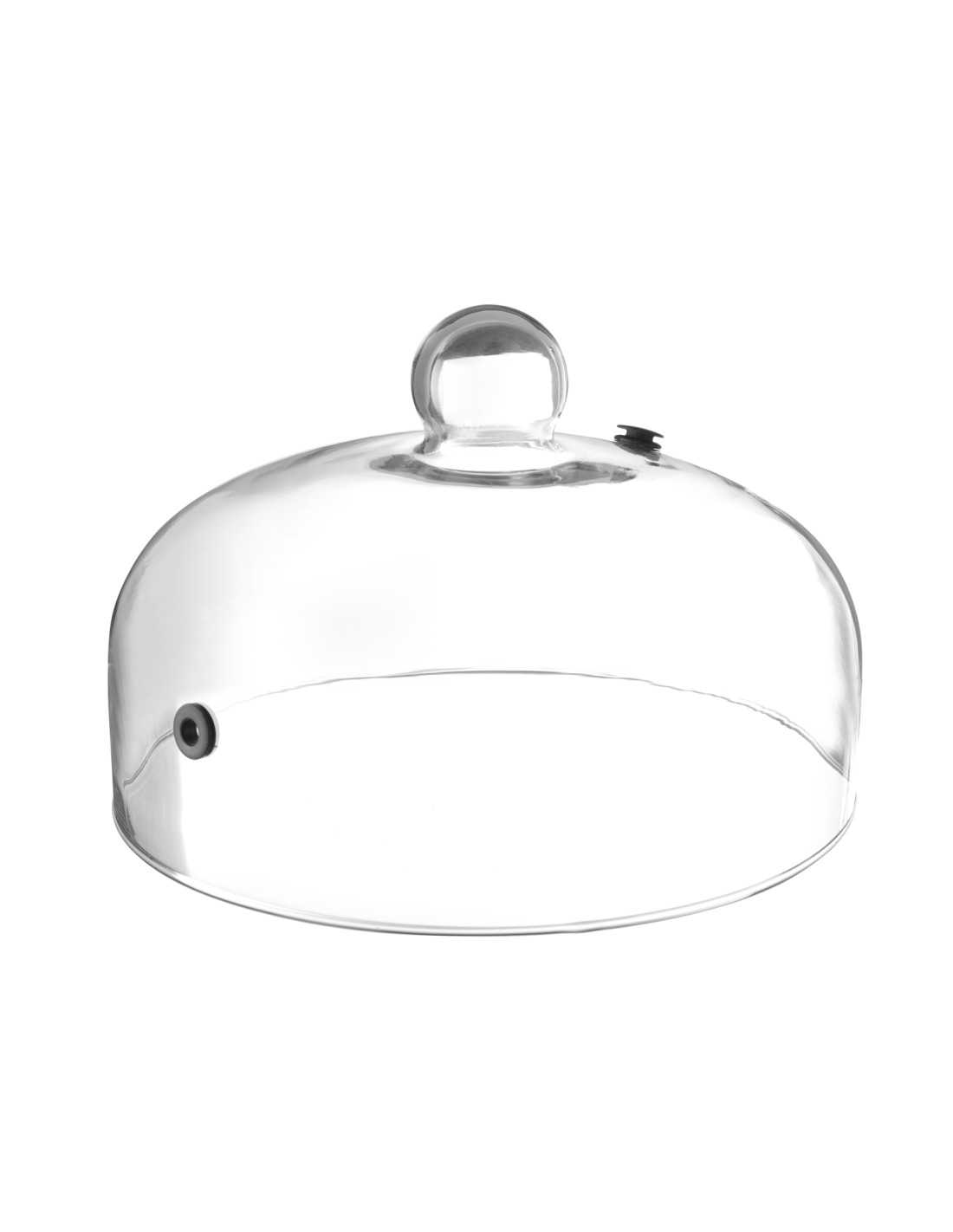 Campana di vetro per piatti - Con sfiato - In vetro borosilicato - mm Ø 260 x 174h