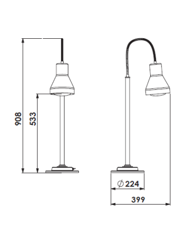 Lampada riscaldante - cm 22.4 x 39.9 x 90.8 h