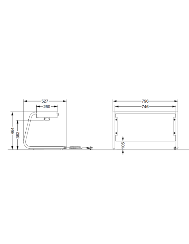 Halogen lift - N. 2 x GN 1/1 - N.2 lamps - cm...