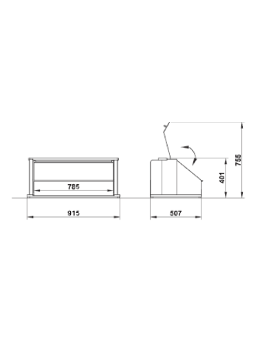 Bread hopper - Countertop - Open back side - cm...