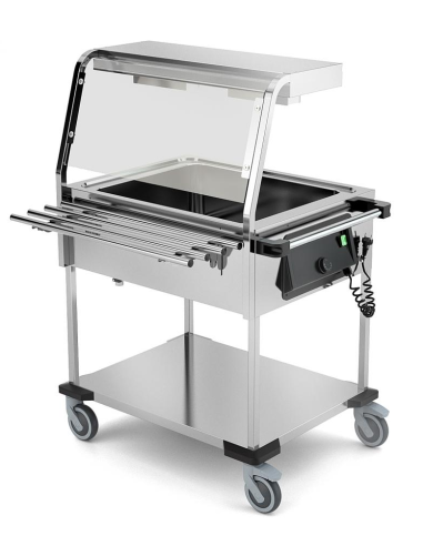 Thermal trolley - Halogen lamps - N. 2 x GN 1/1...