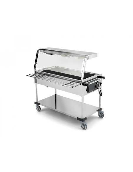 Carrello termico - Lampade alogene - N. 3 x GN 1/1 h 20 cm - cm 130.3 x 66.5 x 129.9 h