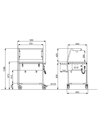 Thermal trolley - Separate vessels - N. 2 x GN...