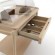 Chest of drawers with integrated pull-out shelf in plywood
