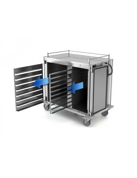 Thermal trolley - N. 10 x GN 1/1 + N. 8 x GN 2/1 - cm 128.8 x 77.3 x 123.7 h