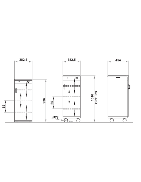 Armadio caldo - Capacità 60 piatti x Ø 32 cm - cm 38.25 x 45.4 x 93.6 h
