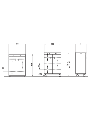 Hot cabinet - Capacity 120 dishes x Ø 32 cm -...