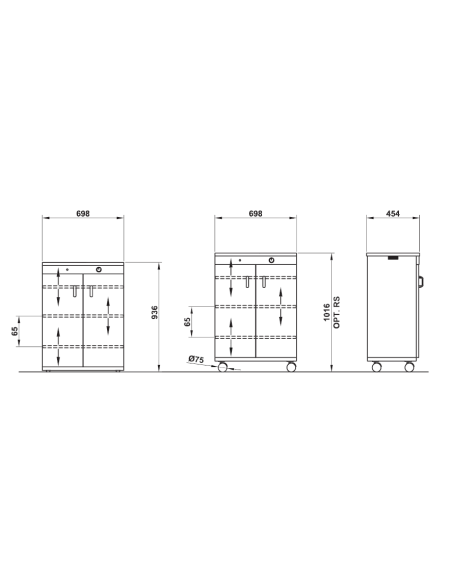 Hot cabinet - Capacity 120 dishes x Ø 32 cm - cm 69.8 x 45.4 x 93.6 h