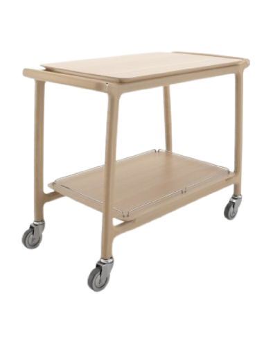 Service trolley - Solid wood - 2 shelves - cm 101.5 x 57 x 84 h