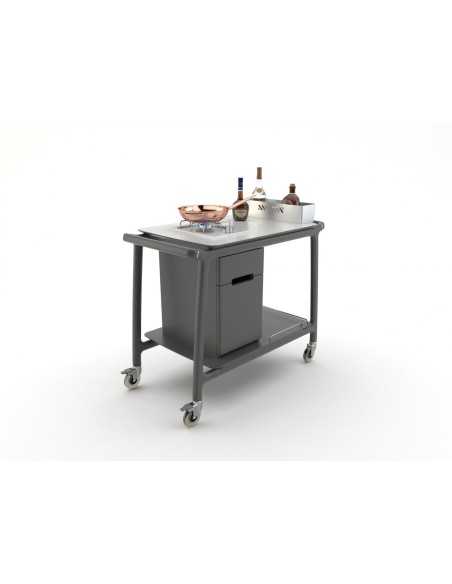 Flambé trolley - Solid wood - Single fire - cm 101.5 x 57 x 93.6 h