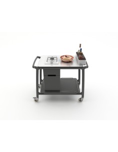 Carrello flambé - Legno massello - Fuoco singolo - cm... 2