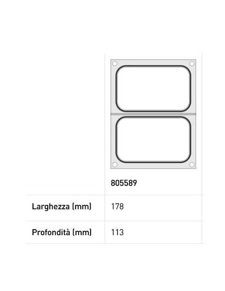 Matrice sigillante per vaschette - Per sigillatrice 976722 - Contenitore 2 x mm 178 x 113