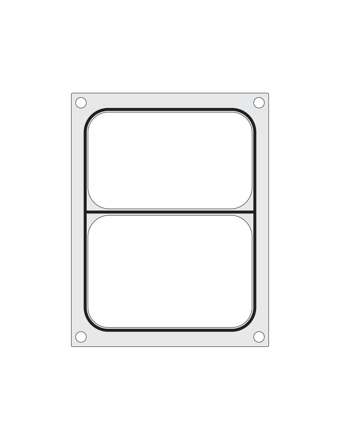 Sealing matrix for trays - For sealing machine 976722 - Container with two sections mm 227 x 178