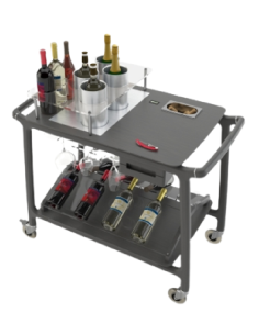 Carrello vini - Legno massello - N.3 glacette - cm 101.5...