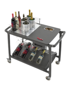 Carrello vini - Legno massello - N.3 glacette - cm 101.5... 2