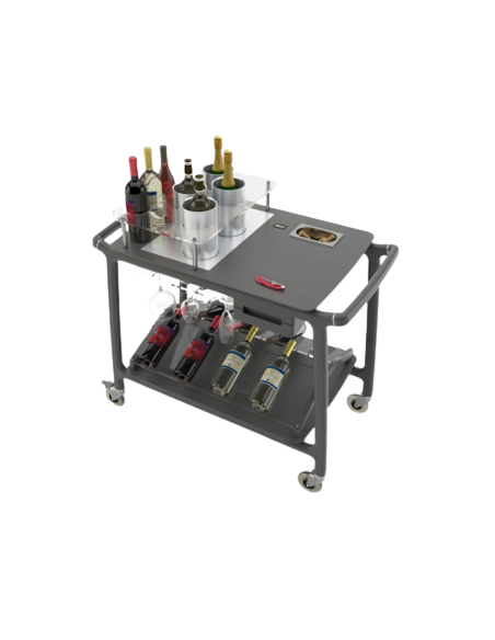 Carrito de vino - Madera maciza - N.3 glacette - cm 101.5 x 57 x 101.9 h