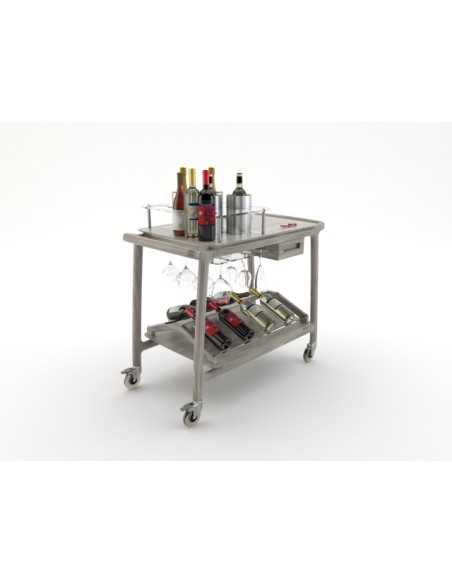 Carrito de vino - Madera maciza - N.3 glacette - cm 101.5 x 57 x 101.9 h