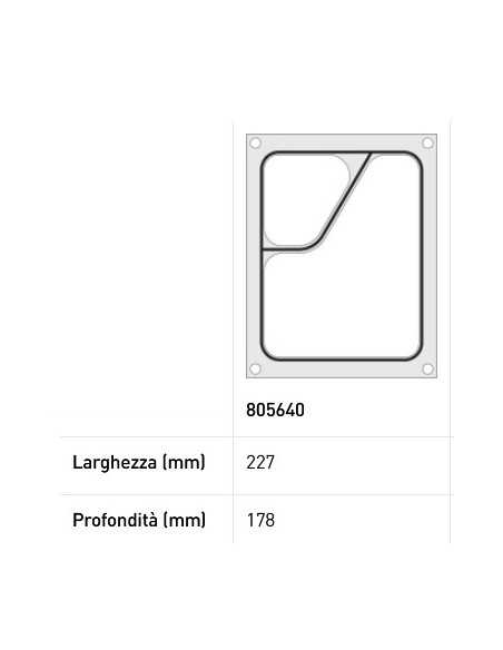 Matrice sigillante per vaschette - Per sigillatrice 976722 - Contenitore colt bipartito 227 x 178 mm