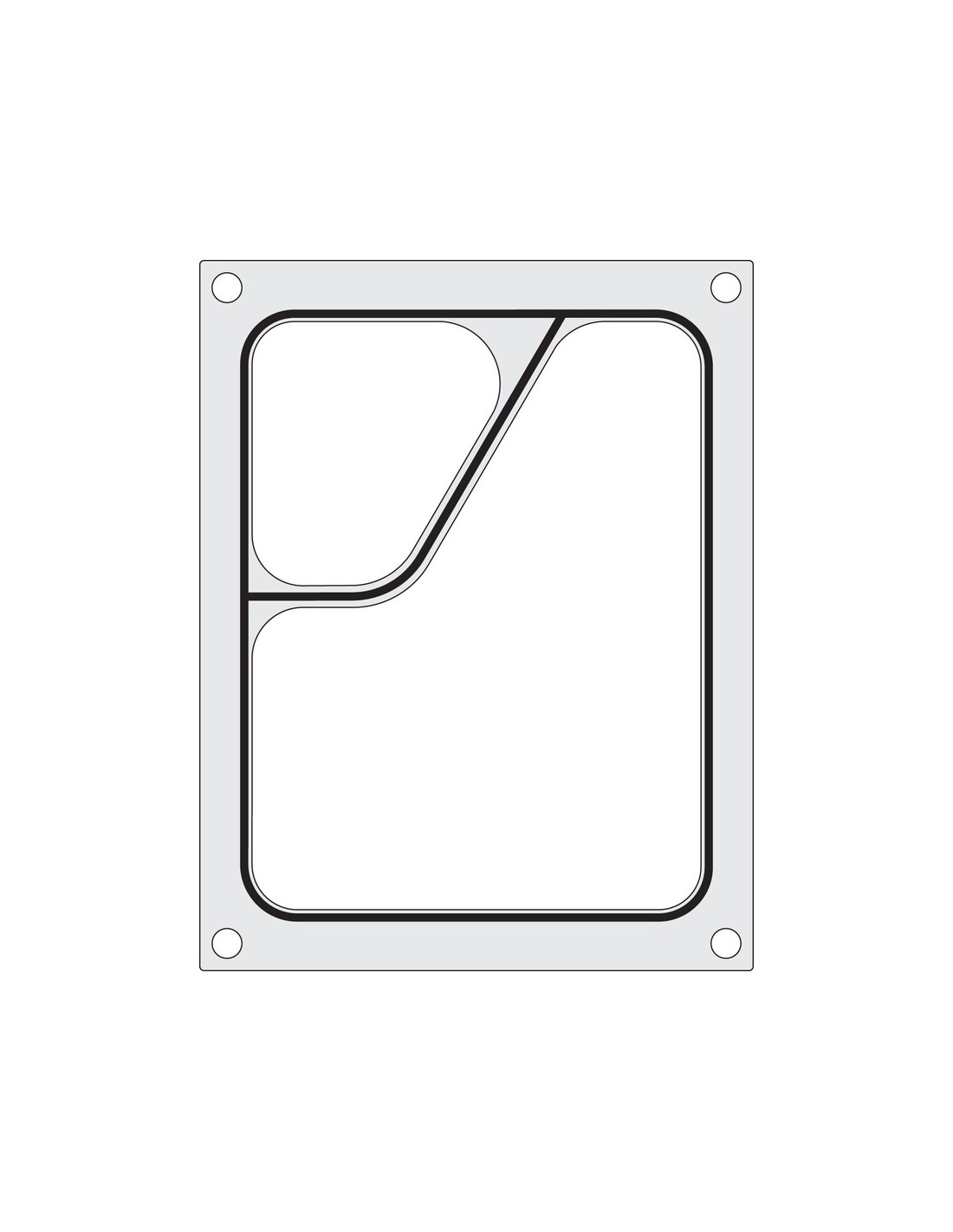 Matrice sigillante per vaschette - Per sigillatrice 976722 - Contenitore colt bipartito 227 x 178 mm