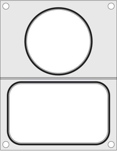 Matrice sigillante per vaschette - Per sigillatrice 976722 - 2 contenitori mm 178 x 113 + Ø 115