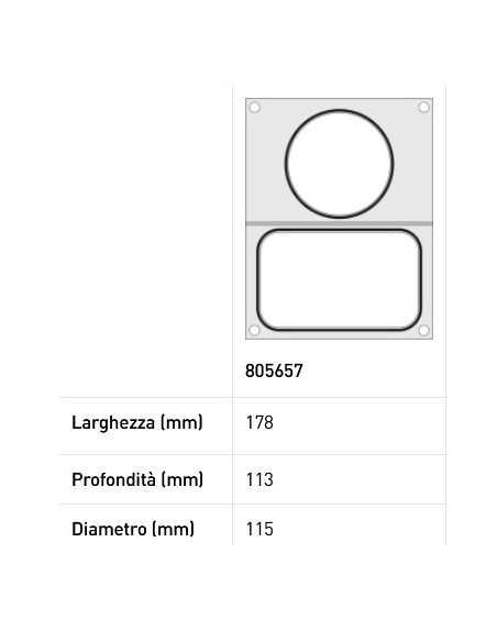 Máquina de sellado para tanques - Para máquina de sellado 976722 - 2 contenedores mm 178 x 113 + Ø 115