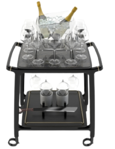 Champagne trolley - Solid wood - Bucket bottles - cm 77.5...