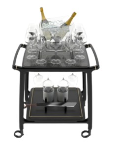 Champagne trolley - Solid wood - Bucket bottles - cm 77.5... 2