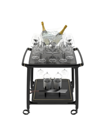Champagne trolley - Solid wood - Bucket bottles...