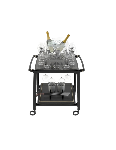 Champagne trolley - Solid wood - Bucket bottles - cm 77.5 x 59.4 x 115.2 h