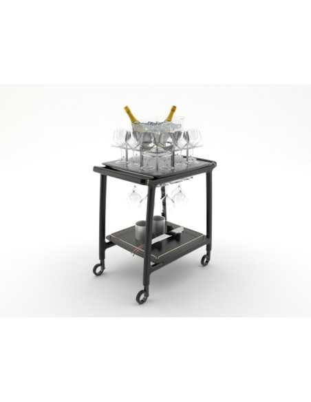Champagne trolley - Solid wood - Bucket bottles - cm 77.5 x 59.4 x 115.2 h