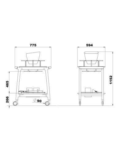 Carrello champagne - Legno massello -...