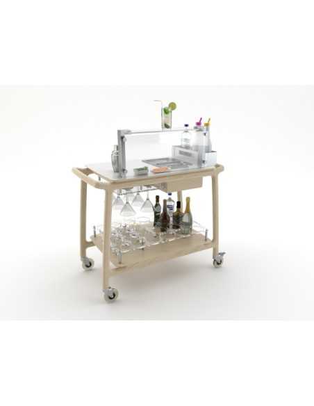 Cocktail trolley - Wood - N.2 GN 1/3 - Bottle holders - cm 101.5 x 57 x 112.1 h