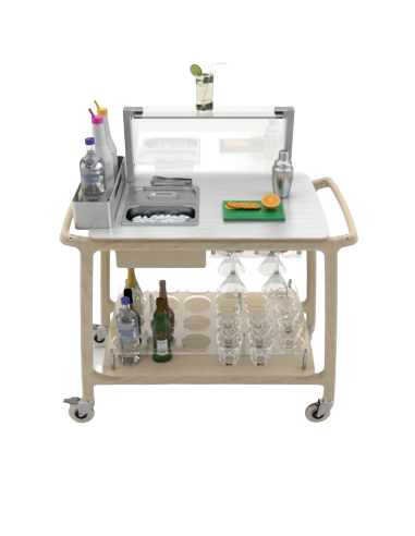 Carrello cocktail - Legno - N.2 x GN 1/3 -...