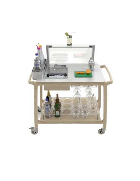 Cocktail trolley - Wood - N.2 GN 1/3 - Bottle holders - cm 101.5 x 57 x 112.1 h