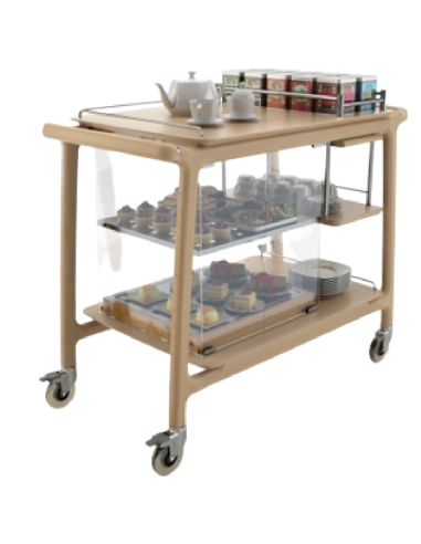 Tea trolley - Solid wood - N.2 shelves - cm 101.5 x 57 x 90 h