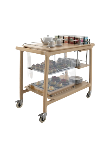 Tea trolley - Solid wood - N.2 shelves - cm...