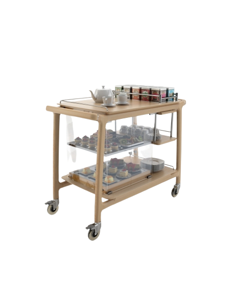 Carrello tè - Legno massello - N.2 ripiani - cm 101.5 x 57 x 90 h