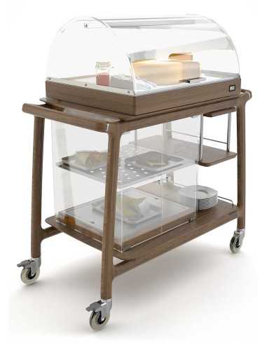 Refrigerated trolley - Wood - shelf - N.2 windows - cm 101.5 x 57 x 119.7 h