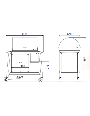 Carrello refrigerato - Legno color Noce - N.2...