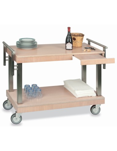 Service trolley - Extractable plan - Solid wood - cm 118 x 59 x 89 h