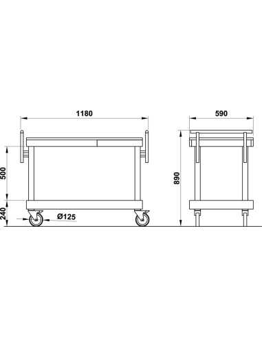 Carrello di servizio - Pianetto estraibile -...