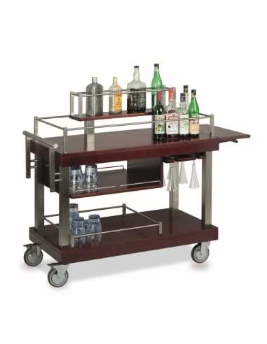 Service trolley - Liquori - Central rack - Solid wood - cm 136.6 x 59 x 114.1 h