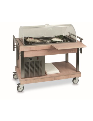 Refrigerated trolley - Solid wood - Semi-spherical dome - cm 126 x 93 x 111 h