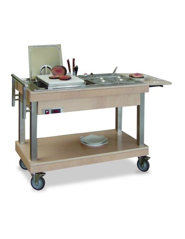 Thermal trolley - Solid wood - Tap - cm 136.6 x 59 x 87.5 h