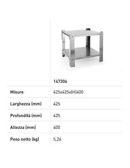 Base de estufa - Adecuada para estufa Big Flame (147108) - mm 425 x 425 x 400h