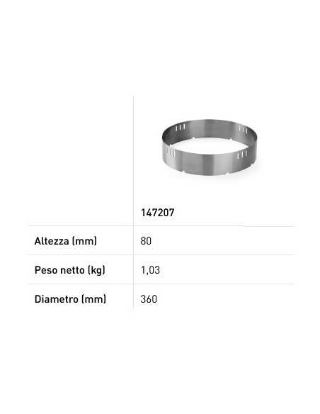 Anillo de cocina de gas - Apto para Línea Profi - mm Ø 360 x 80